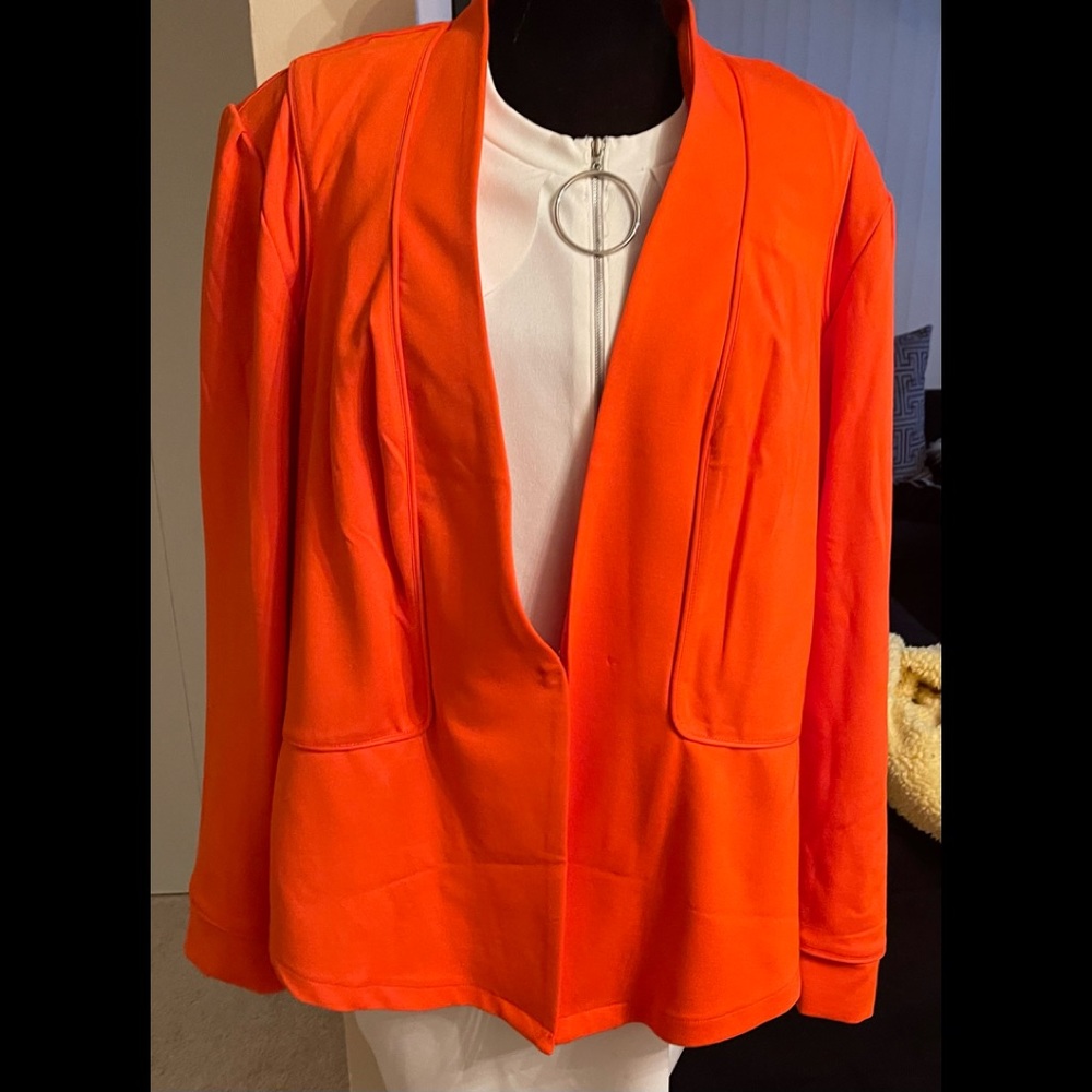 Women’s Orange Open-Front Blazer Jacket